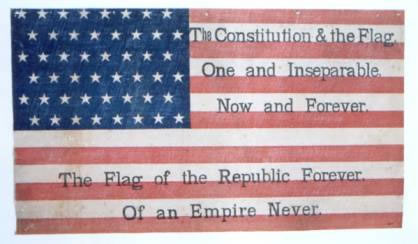 Early American Parade Flags with Overprinted Advertising