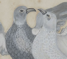 PAINTING OF A PAIR OF DOVES, PENNSYLVANIA, 1880