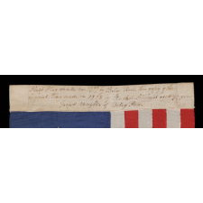 13 HAND-EMBROIDERED STARS AND EXPERTLY HAND-SEWN STRIPES ON AN ANTIQUE AMERICAN FLAG MADE IN PHILADELPHIA IN BY RACHEL ALBRIGHT, GRANDDAUGHTER OF BETSY ROSS, SIGNED AND DATED 1903