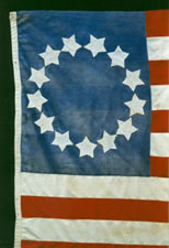 13 Star American Flag -- Betsy Ross Configuration -- Hand-Sewn Stars & Stripes