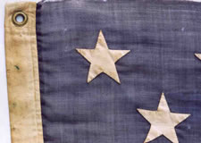 13 Star American Flag -- Centennial Era -- Hand Sewn Stars -- Dusty Blue Canton