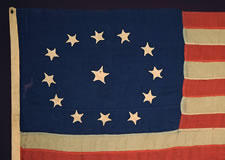 13 Star American National Flag, Civil War Period, Oval 3rd Maryland Design