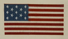 13 STAR RIBBON, WOVEN SILK, SCARCE LARGE SIZE, 1866-1910