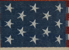 13 STAR RIBBON, WOVEN SILK, SCARCE LARGE SIZE, 1866-1910