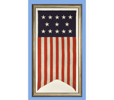 13 STAR SWALLOWTAILED PATRIOTIC BANNER, 1890-1900