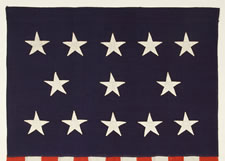 13 STAR SWALLOWTAILED PATRIOTIC BANNER, 1890-1900