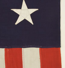 13 STAR SWALLOWTAILED PATRIOTIC BANNER, 1890-1900