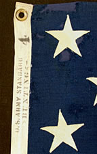 13 STARS, 1895-1926, 3-2-3-2-3 CONFIGURATION, MARKED U.S. ARMY STANDARD BUNTING