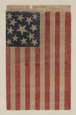 13 STARS, 1861-1876 (CIVIL WAR - CENTENNIAL), THREE SIZES OF FOLKY STARS IN A MEDALLION PATTERN