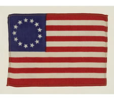 13 STARS, 1910-1945 (SESQUICENTENNIAL - WWII), BETSY ROSS PATTERN, SILK