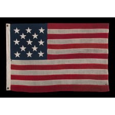 13 STARS IN A 3-2-3-2-3 CONFIGURATION ON A SMALL-SCALE, ANTIQUE AMERICAN FLAG OF THE 1895-1926 ERA