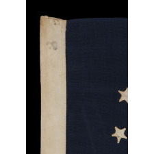 13 STARS IN THE 3rd MARYLAND PATTERN ON A CIVIL WAR ERA FLAG WITH THE SMALLEST HAND-APPLIQUÉD STARS THAT I HAVE EVER SEEN ON A WOOL EXAMPLE OF THE 19TH CENTURY