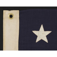 13 STARS ARRANGED IN A MEDALLION PATTERN ON  A SMALL-SCALE FLAG OF THE 1890's