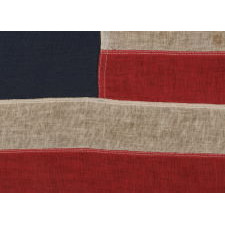 13 STARS IN THE BETSY ROSS PATTERN, A SCARCE SEWN EXAMPLE IN A DESIRABLE SMALL SCALE, 1900-1930: