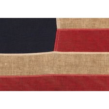 13 STARS IN THE BETSY ROSS PATTERN, A SCARCE SEWN EXAMPLE IN A DESIRABLE SMALL SCALE, 1900-1930