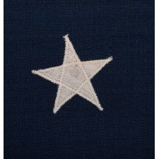 13 STARS IN A CIRCULAR VERSION OF THE 3RD MARYLAND PATTERN, ON AN ESPECIALLY ATTRACTIVE, SMALL SCALE, ANTIQUE AMERICAN FLAG, MADE IN THE 1890's-1910 ERA