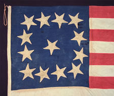 13 STARS IN THE EXTREMELY RARE PATTERN NAMED AFTER JOHN TRUMBULL, CIVIL WAR ERA