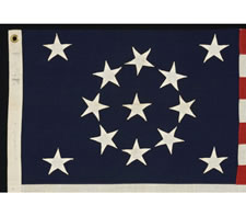 13 STARS IN A MEDALLION PATTERN, PROBABLY MADE FOR THE 1926 SESQUICENTENNIAL (150-YEAR ANNIVERSARY) OF OUR NATION'S INDEPENDENCE