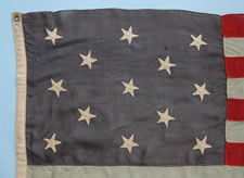 13 STARS, PRIVATE YACHT ENSIGN, DUSTY BLUE COLORATION, FOUND IN MONTEREY, CA