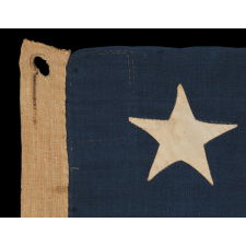 13 STARS ON A U.S. NAVY SMALL BOAT ENSIGN, ENTIRELY HAND-SEWN, PROBABLY MADE BETWEEN 1882 AND 1884, A BEAUTIFUL EXAMPLE IN A REMARKABLE STATE OF PRESERVATION