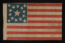 15 STARS, MADE EITHER TO CELEBRATE KENTUCKY STATEHOOD OR TO GLORIFY THE SOUTH, 1861-1865, CIVIL WAR PERIOD, EXTREMELY RARE