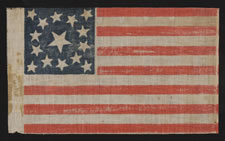 15 STARS, MADE EITHER TO CELEBRATE KENTUCKY STATEHOOD OR TO GLORIFY THE SOUTH, 1861-1865, CIVIL WAR PERIOD, EXTREMELY RARE