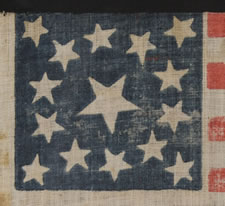 15 STARS, MADE EITHER TO CELEBRATE KENTUCKY STATEHOOD OR TO GLORIFY THE SOUTH, 1861-1865, CIVIL WAR PERIOD, EXTREMELY RARE