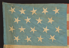 18 STAR, 11 STRIPE, LOUISIANA SECESSIONIST FLAG, CIVIL WAR PERIOD (1861-65)