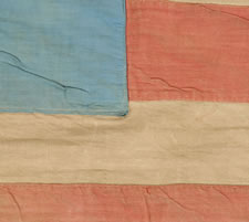 18 STAR, 11 STRIPE, LOUISIANA SECESSIONIST FLAG, CIVIL WAR PERIOD (1861-65)