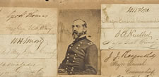 19TH CENTURY COLLAGE CONTAINING THE SIGNATURES OF MANY IMPORTANT CIVIL WAR GENERALS