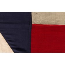 19TH CENTURY EXAMPLE OF THE FLAG OF THE REPUBLIC OF TEXAS, MADE ca 1878-1895, ONE OF THE EARLIEST EXAMPLES KNOWN TO SURVIVE, MADE IN HOUSTON BY REPSDORPH BROTHERS, WITH A STENCILED MAKER'S MARK, HANDED DOWN THROUGH THE FAMILY OF MARY JANE HARRIS BRISCOE (1819-1903), FOUNDER OF THE DAUGHTERS OF THE REPUBLIC OF TEXAS, THE WIFE OF ANDREW BRISCOE (1810-1849), WHO ORGANIZED THE TEXAS REVOLUTION AND SIGNED ITS DECLARATION OF INDEPENDENCE