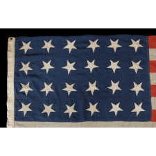 24 STARS AND 13 STRIPES ON A SOUTHERN-EXCLUSIONARY FLAG OF THE CIVIL WAR PERIOD, PROBABLY 1861 OR 1863-64, AN EXTREMELY RARE STAR COUNT, EX-TOM CONNELLY COLLECTION