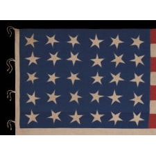 30 STARS ON AN ANTIQUE AMERICAN FLAG MADE IN THE PERIOD BETWEEN 1870 AND THE 1890's, PROBABLY TO COMMEMORATE THE YEAR IN WHICH WISCONSIN ENTERED THE UNION AS THE 30th STATE, IN 1848