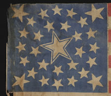 30 STARS, PRE-CIVIL WAR, RARE AND BEAUTIFUL WITH A MEDALLION CONFIGURATION THAT FEATURES A HALOED CENTER STAR, WISCONSIN STATEHOOD, 1848-1850