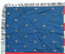 31 STARS, 1850-58, CALIFORNIA STATEHOOD, SILK WITH BULLION STARS & FRINGE