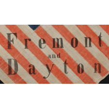 31 STARS IN A GREAT STAR PATTERN, MADE FOR THE 1856 PRESIDENTIAL CAMPAIGN OF JOHN FRÉMONT & WILLIAM DAYTON; THE PLATE EXAMPLE FROM THE BOOK "THREADS OF HISTORY. FRÉMONT OPENED THE GATEWAY TO CALIFORNIA STATEHOOD AND WAS THE REPUBLICAN PARTY’S FIRST PRESIDENTIAL CANDIDATE