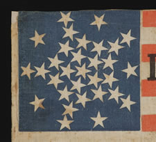 31 STARS IN AN INTERESTING VARIATION OF THE "GREAT STAR" CONFIGURATION, MADE FOR THE 1860 CAMPAIGN OF ABRAHAM LINCOLN & HANNIBAL HAMLIN