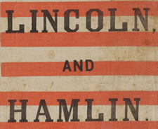 31 STARS IN AN INTERESTING VARIATION OF THE "GREAT STAR" CONFIGURATION, MADE FOR THE 1860 CAMPAIGN OF ABRAHAM LINCOLN & HANNIBAL HAMLIN