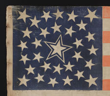 31 STARS, PRE-CIVIL WAR (1850-1858), CALIFORNIA STATEHOOD, HALOED MEDALLION CONFIGURATION