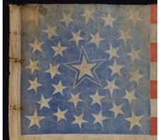 31 STARS, PRE-CIVIL WAR (1850-1858), CALIFORNIA STATEHOOD, HALOED MEDALLION CONFIGURATION