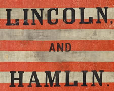 31 STARS, MADE FOR THE 1860 PRESIDENTIAL CAMPAIGN OF ABRAHAM LINCOLN & HANNIBAL HAMLIN, WITH STARS ARRANGED IN A VARIATION OF THE "GREAT STAR" CONFIGURATION WITH A STAR BETWEEN EACH ARM