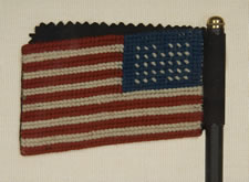 33 STAR AMERICAN FLAG PEN WIPE, MADE EITHER JUST PRIOR TO THE CIVIL WAR (1859-60) OR IN ITS OPENING YEAR (1861)