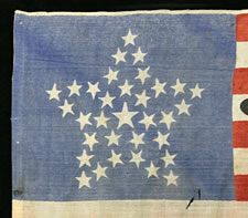 33 STAR SILK PARADE FLAG FROM THE 1868 PRESIDENTIAL CAMPAIGN OF GRANT & COLFAX