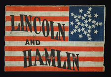 33 STARS, ABRAHAM LINCOLN & HANNIBAL HAMLIN CAMPAIGN, 1860, GREAT STAR PATTERN