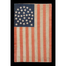 33 STARS IN A MEDALLION CONFIGURATION ON A LARGE SCALE PARADE FLAG, AN EXTREMELY RARE EXAMPLE, OREGON STATEHOOD, 1859-1861