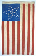 34 Star American Parade Flag -- Great Star Configuration -- Civil War Period