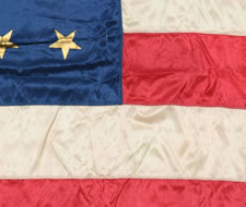 34 STAR UNION CIVIL WAR BATTLE FLAG WITH VERBAL PROVENANCE TO LT. COLONEL JOHN W. CROPSEY, OF THE 14TH NY CAVALRY, COMPANY "C", RAISED IN NEW YORK CITY: