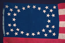 34 STARS, CIVIL WAR PERIOD, 1861-1863, ONE OF ONLY TWO SUCH FLAGS KNOWN TO EXIST