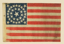 35 Star American Parade Flag -- Medallion Pattern of Folky Stars -- Civil War