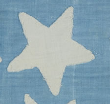 35 STARS, 1863-65, WEST VIRGINIA STATEHOOD, CIVIL WAR PERIOD, VERTICALLY ORIENTED CANTON, ENTIRELY HAND-SEWN